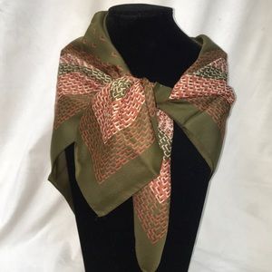 Olive Green & Pink Scarf
